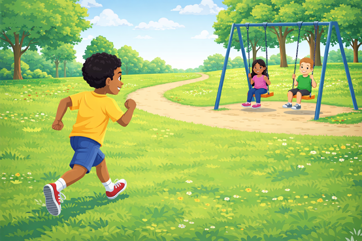 running in the park