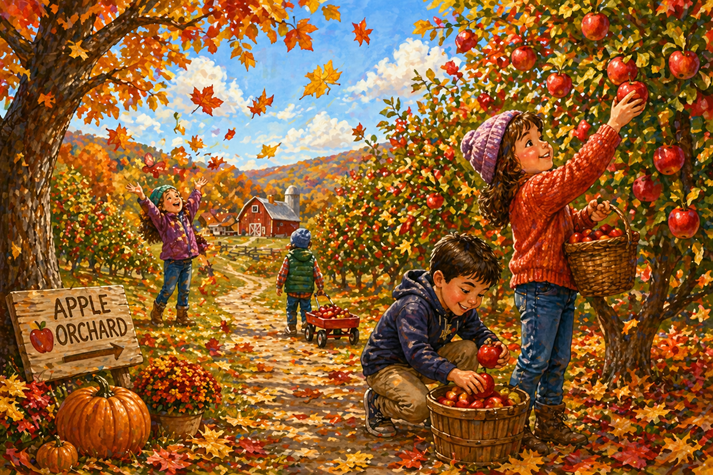 Apple orchard fun in autumn!