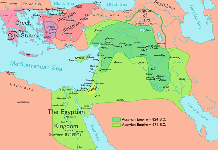 Map of the Assyrian Empire Map of the Assyrian Empire