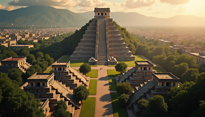 Close view of the aztec calendar