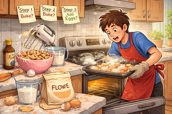 Baking chaos in the kitchen