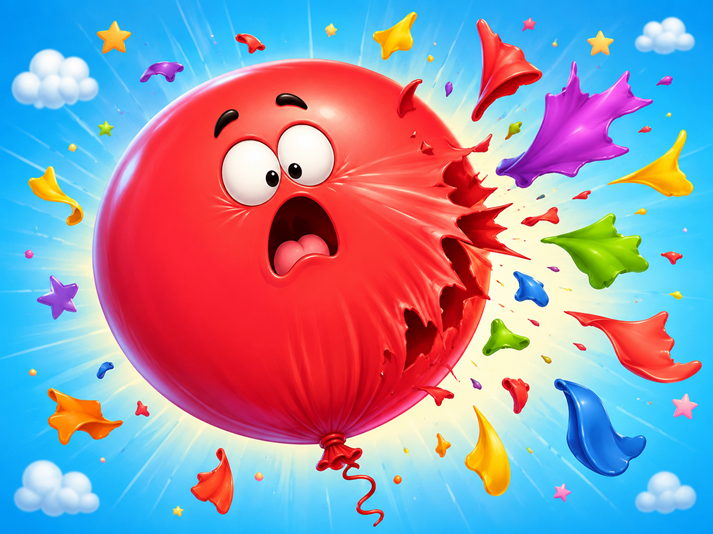 Balloon burst party explosion