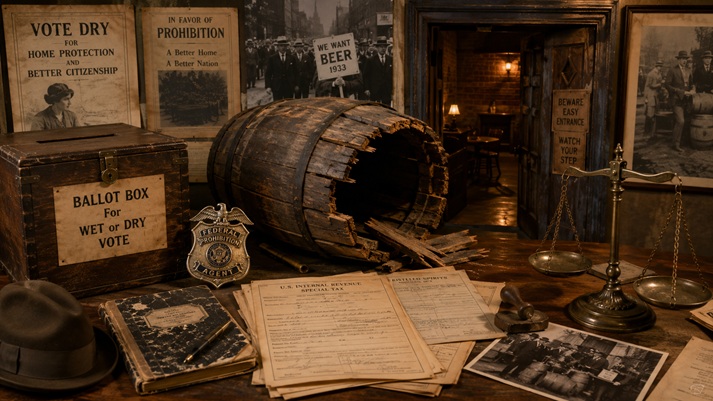 Prohibition-era vote and speakeasy scene