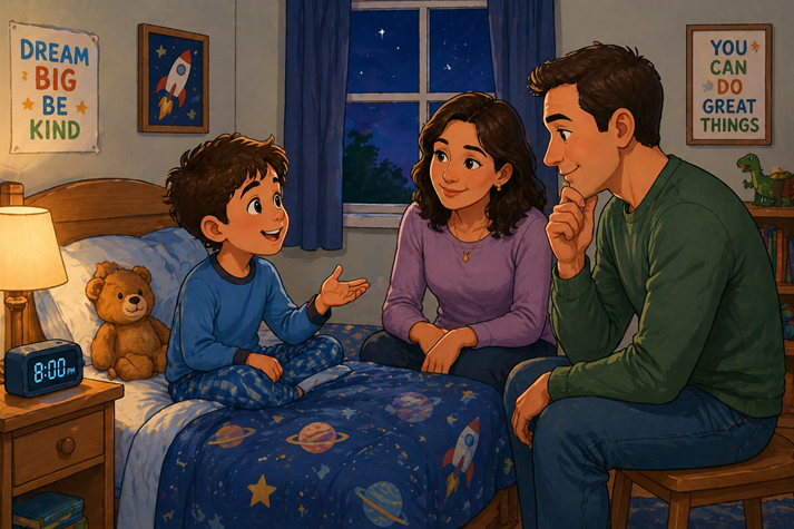 Bedtime stories and family moments