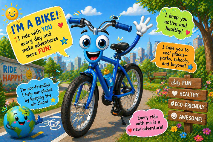 Happy bike adventure in the park
