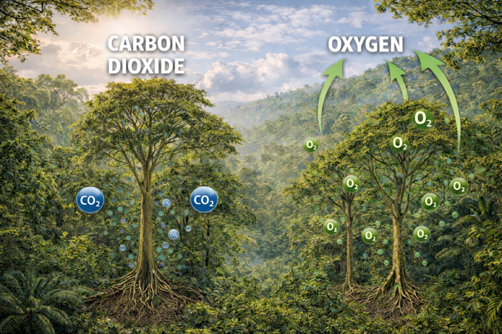Rainforest gas exchange in action