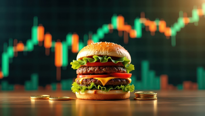 A hamburger on the stock exchange in the United States of America