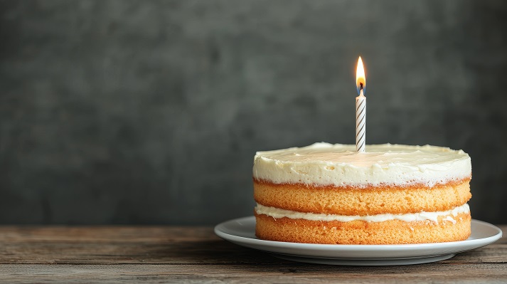 birthday cake with a candle