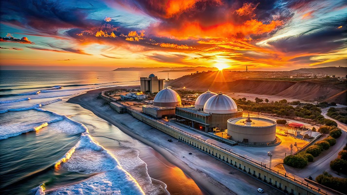 San Onofre Nuclear Power Plant Reactors Sunset