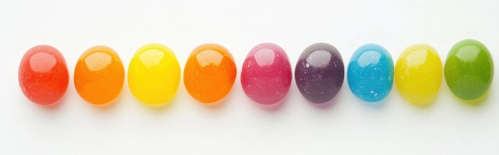 different colored candies