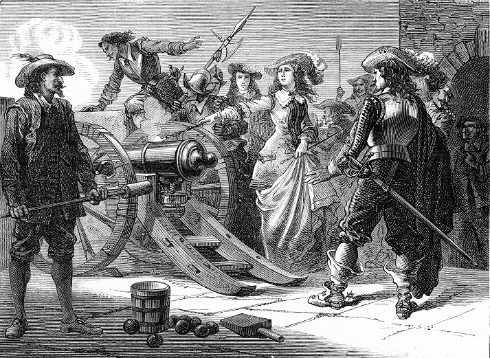 Mademoiselle turns the canons of the Bastille against the army of the king