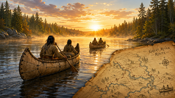 Great River journey at dawn