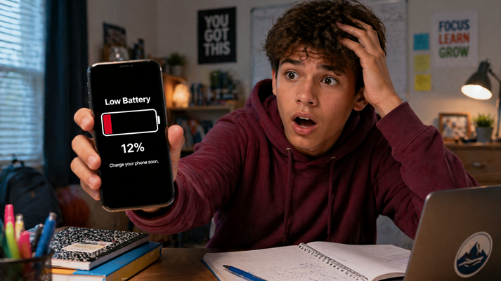 low cell phone battery