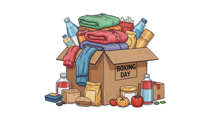 Community Spirit: Boxing Day Donations in Charity Box
