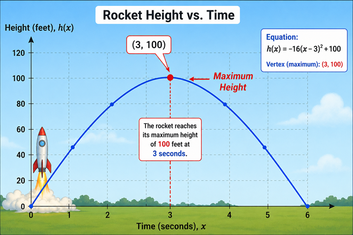 Rocket trajectory and height chart