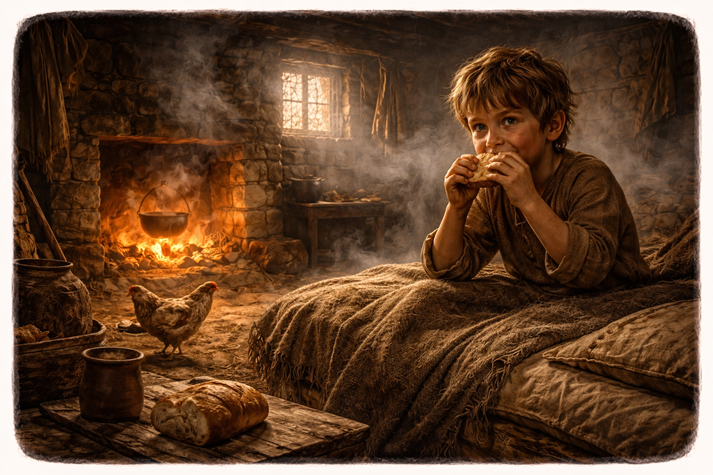 Morning in a rustic cottage
