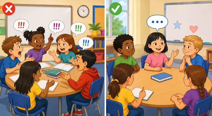 Classroom behavior comparison: chaos vs calm