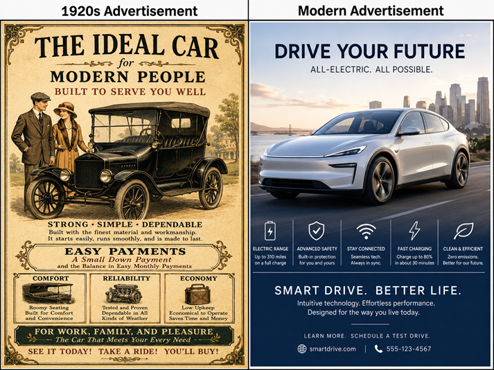 Advertising through the decades: vintage vs modern
