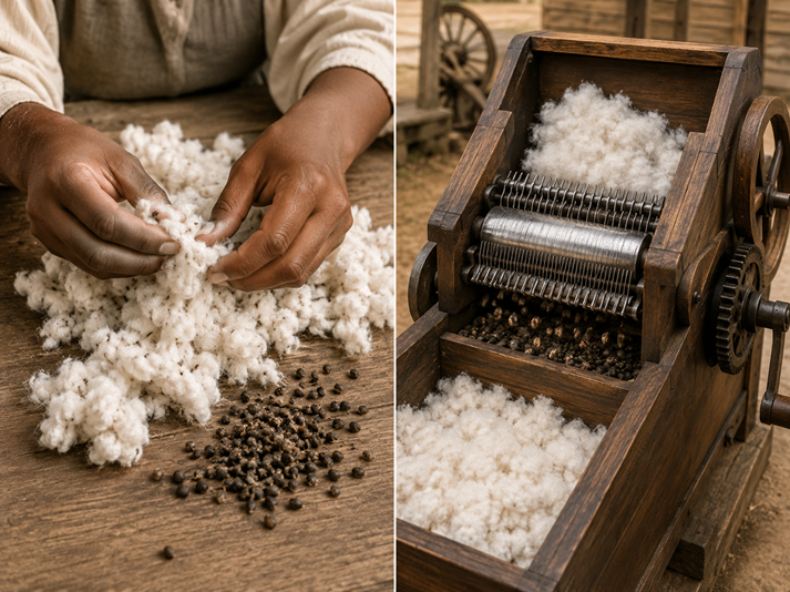 Manual vs. mechanical cotton processing