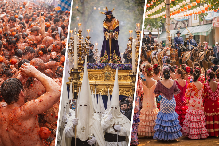 Traditional Spanish festivals in one frame