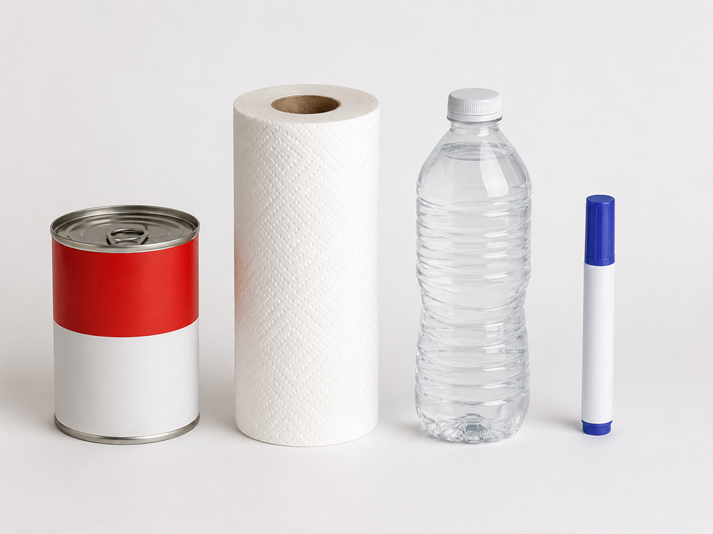 Minimalist still life with everyday objects