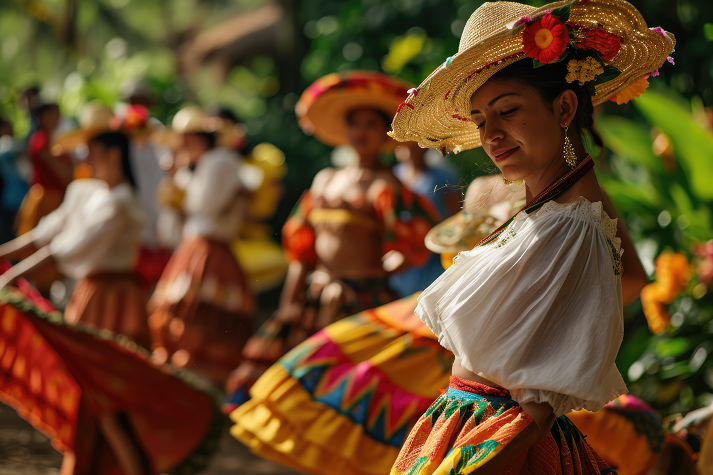 Celebrating Culture: A Spectacular Performance by a Traditional Costa Rican Dance Troupe, Showcasing the Vibrant Heritage of the Nation