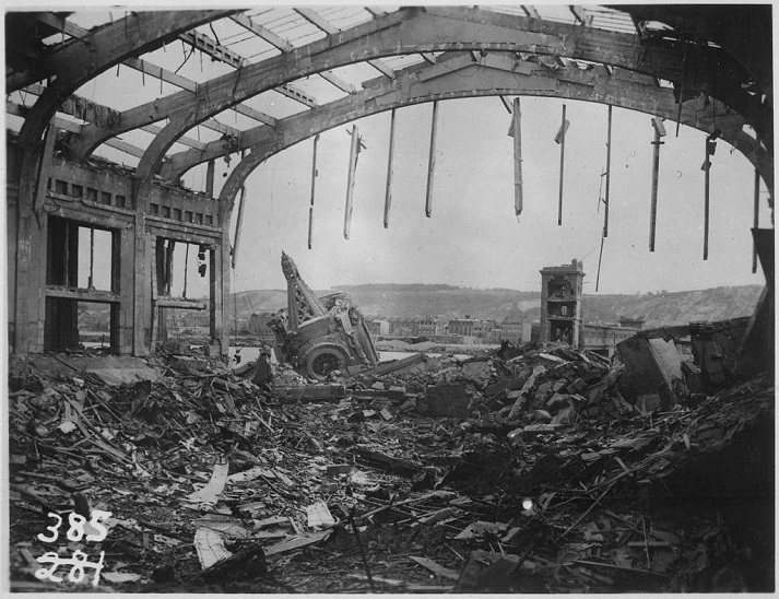 war damage in Cherbourg, France war damage in Cherbourg, France