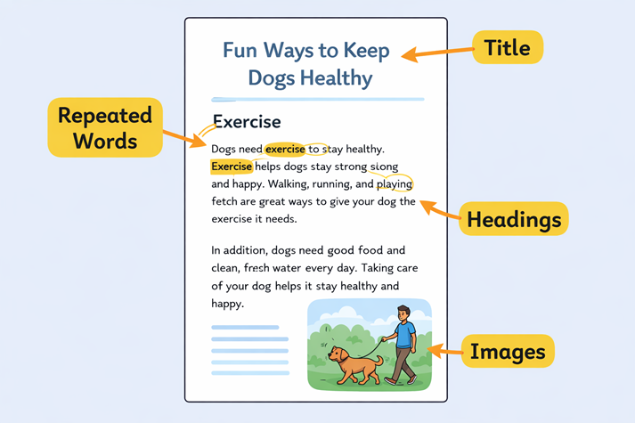Educational page on dog health
