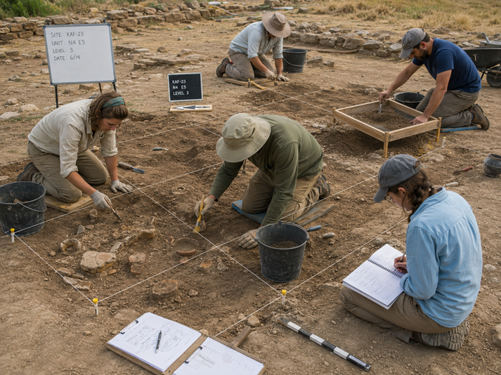 Archaeological dig at KAF-23 site