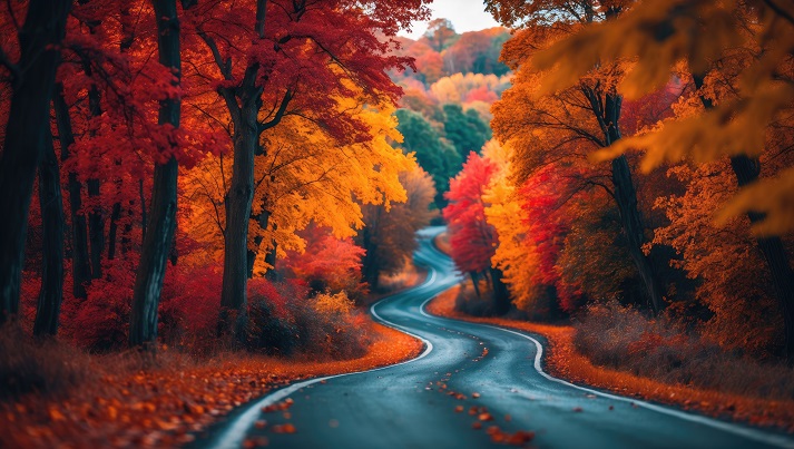 autumn in the Northeast Charming rural drive in autumn season