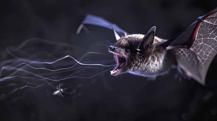Bat using echolocation to navigate