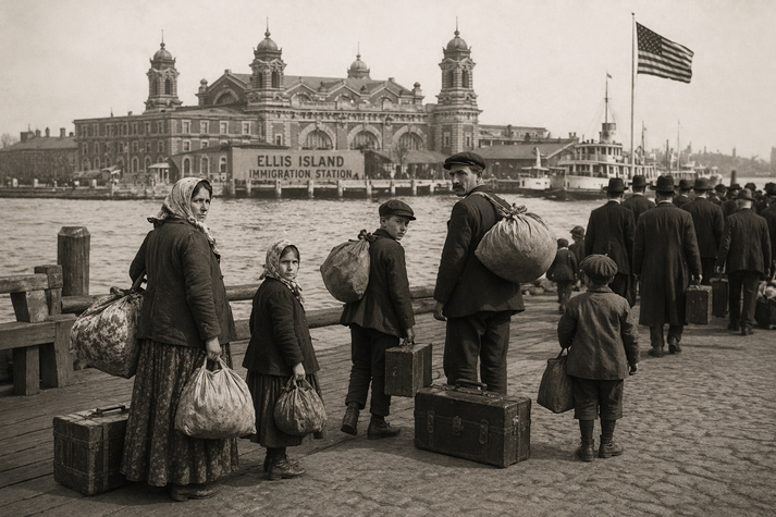 Arrival at Ellis Island, early 1900s