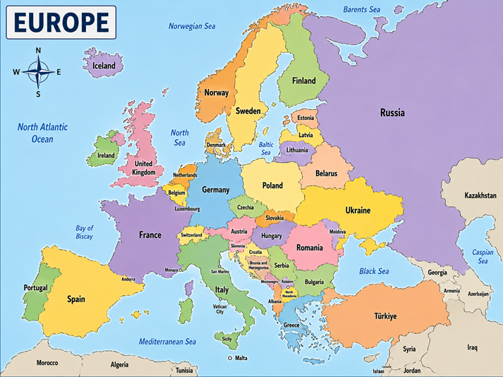 map of European countries