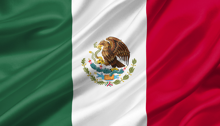 Mexico flag waving with the wind