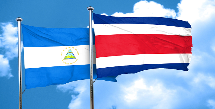 nicaragua flag with Costa Rica flag