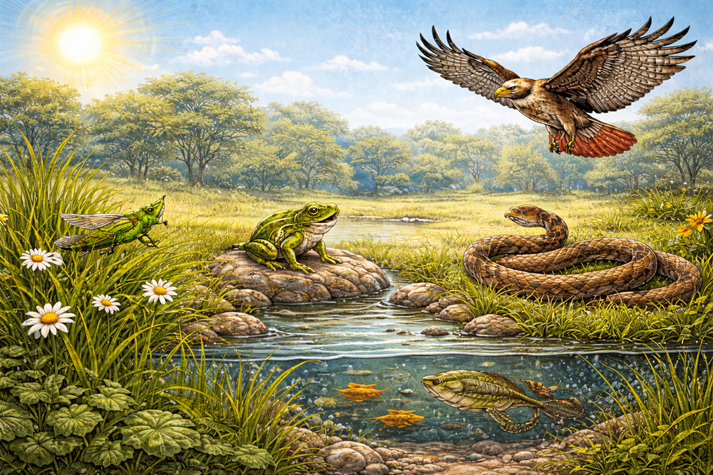 The food chain in the meadow