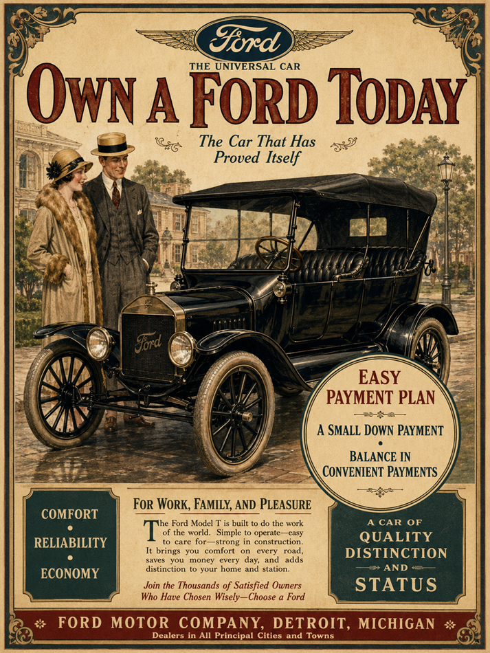 Vintage Ford Model T advertisement