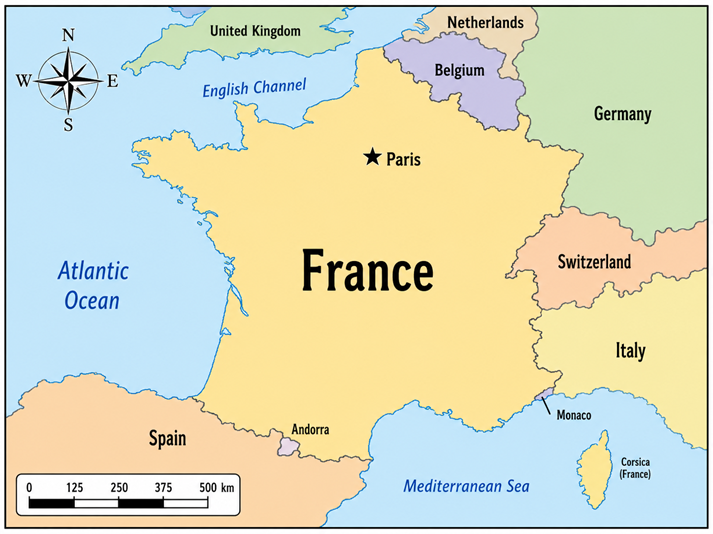 map of France