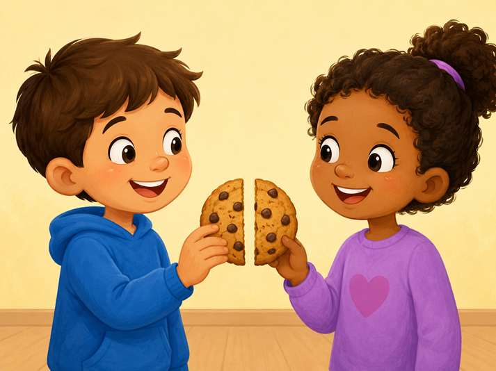 Sharing a sweet moment