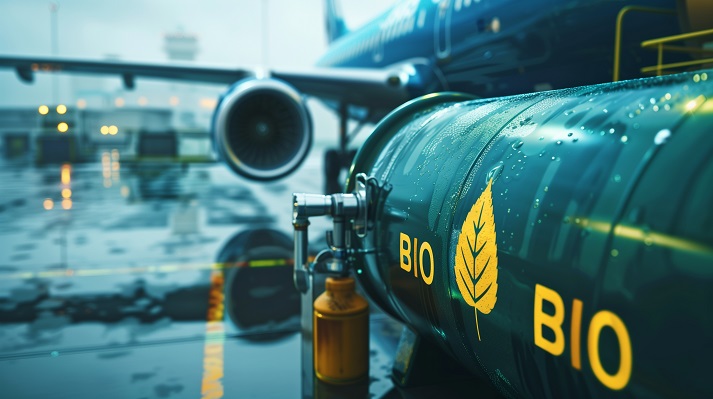 eco-friendly fuel Conceptual image of green, eco-friendly fuel for aviation, symbolizing the sustainable future of air travel with a focus on environmental conservation