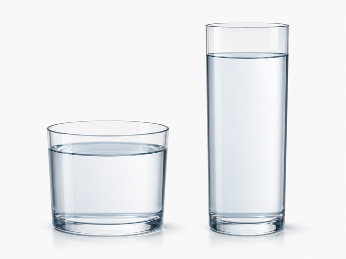 Clear glass water containers in simplicity