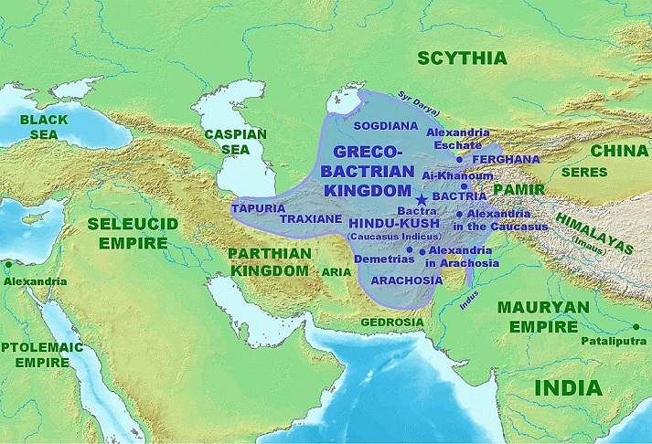Greco-Bactrian empire circa 180 BC Greco-Bactrian empire circa 180 BC