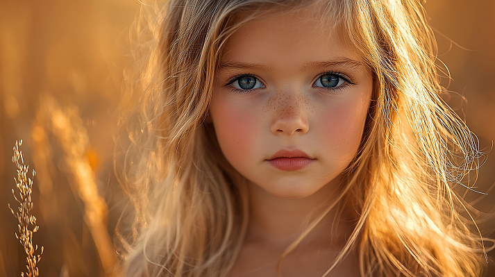 girl with blonde, golden hair