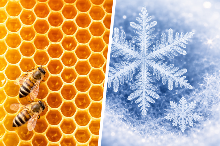 symmetry in nature - honeycomb vs snowflakes