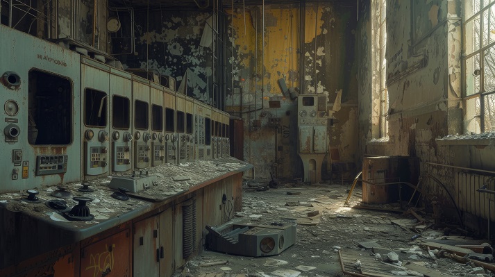 a apocalypticChernobyl nuclear power plant after the catastrophe in 1986