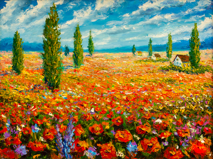 landscape, oil painting, handmade drawing