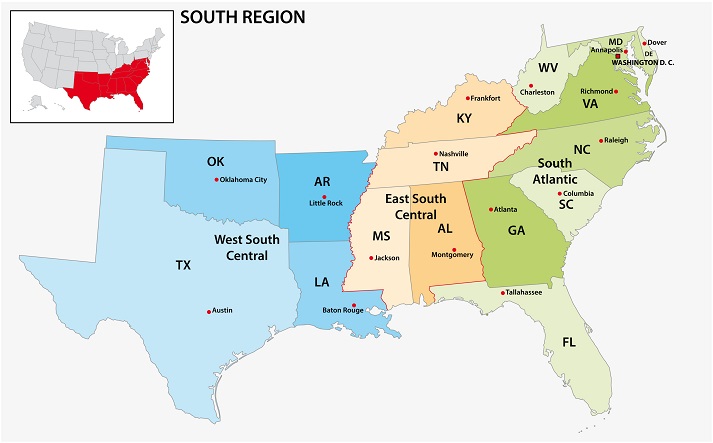 Getting To Know The U S South Region Educational Resources K12 