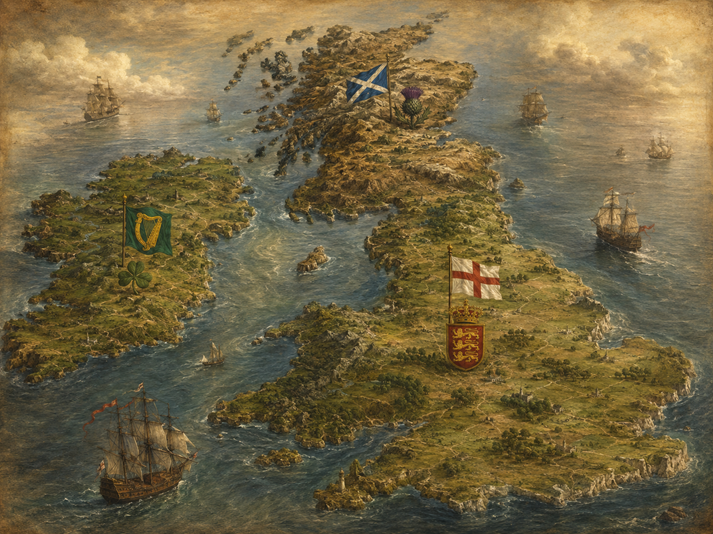 Aerial view of the British Isles