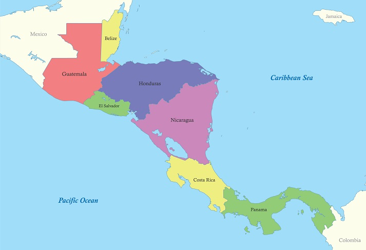 map of Central America