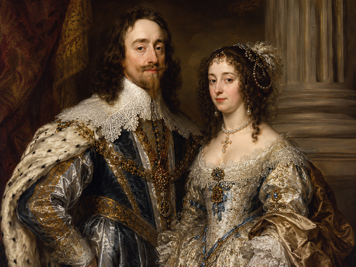 Regal aristocratic couple in Baroque portrait